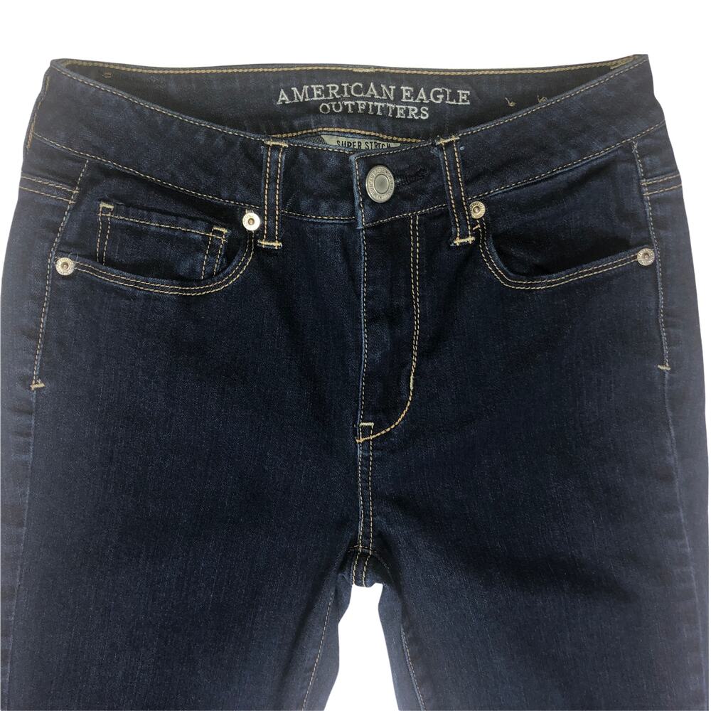 American Eagle Outfitters Dark Wash Super Stretch Jeans - Size 4 - Picture 3 of 11